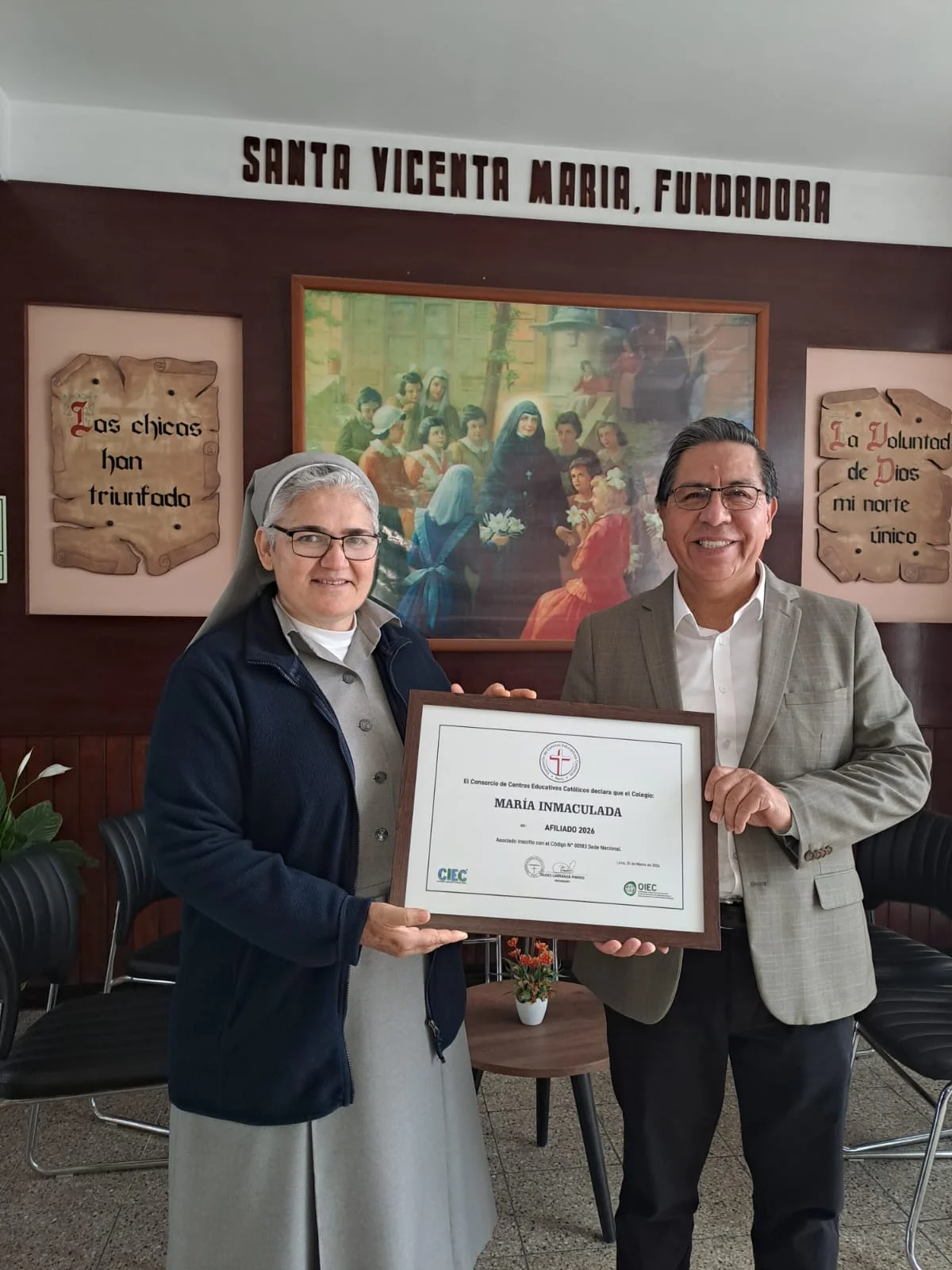 Certificado de Afiliación 2026 para el colegio María Inmaculada de Surco
