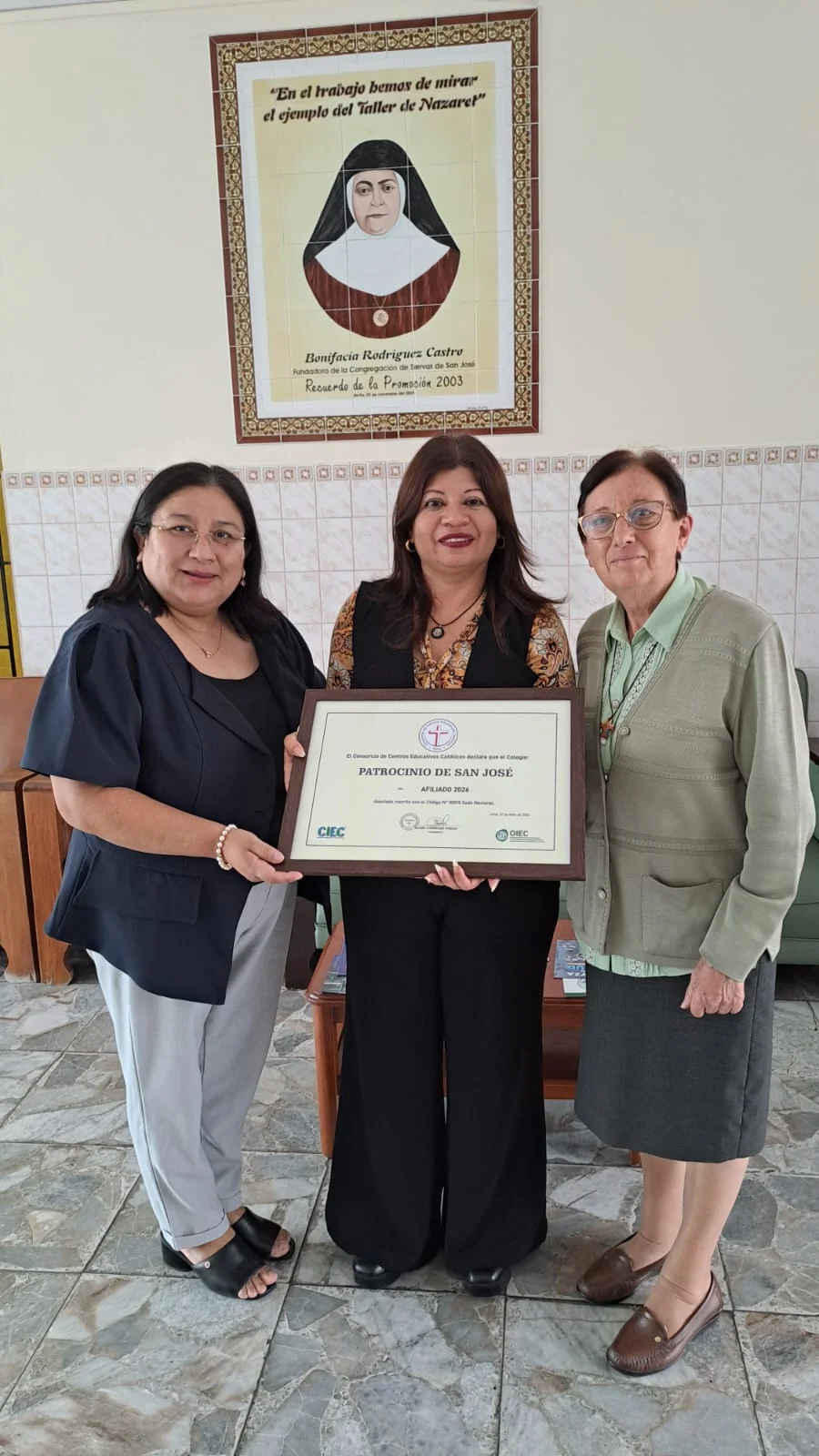 Certificado de Afiliación 2026 para el colegio Patrocinio de San José de Breña