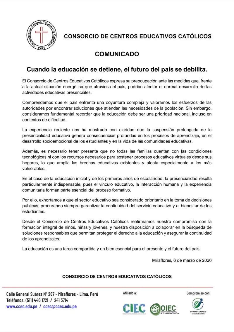 Cuando la educación se detiene, el futuro del país se debilita